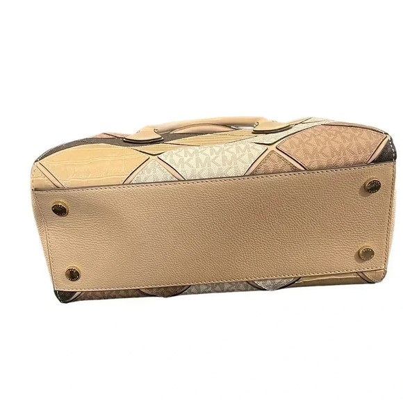 NWT Michael Kors Daria Buff Leather Diamond Pattern Large Satchel Bag Purse - Picture 8 of 16